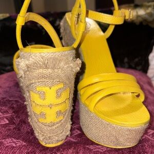 Tory Burch Yellow Platform Sandals